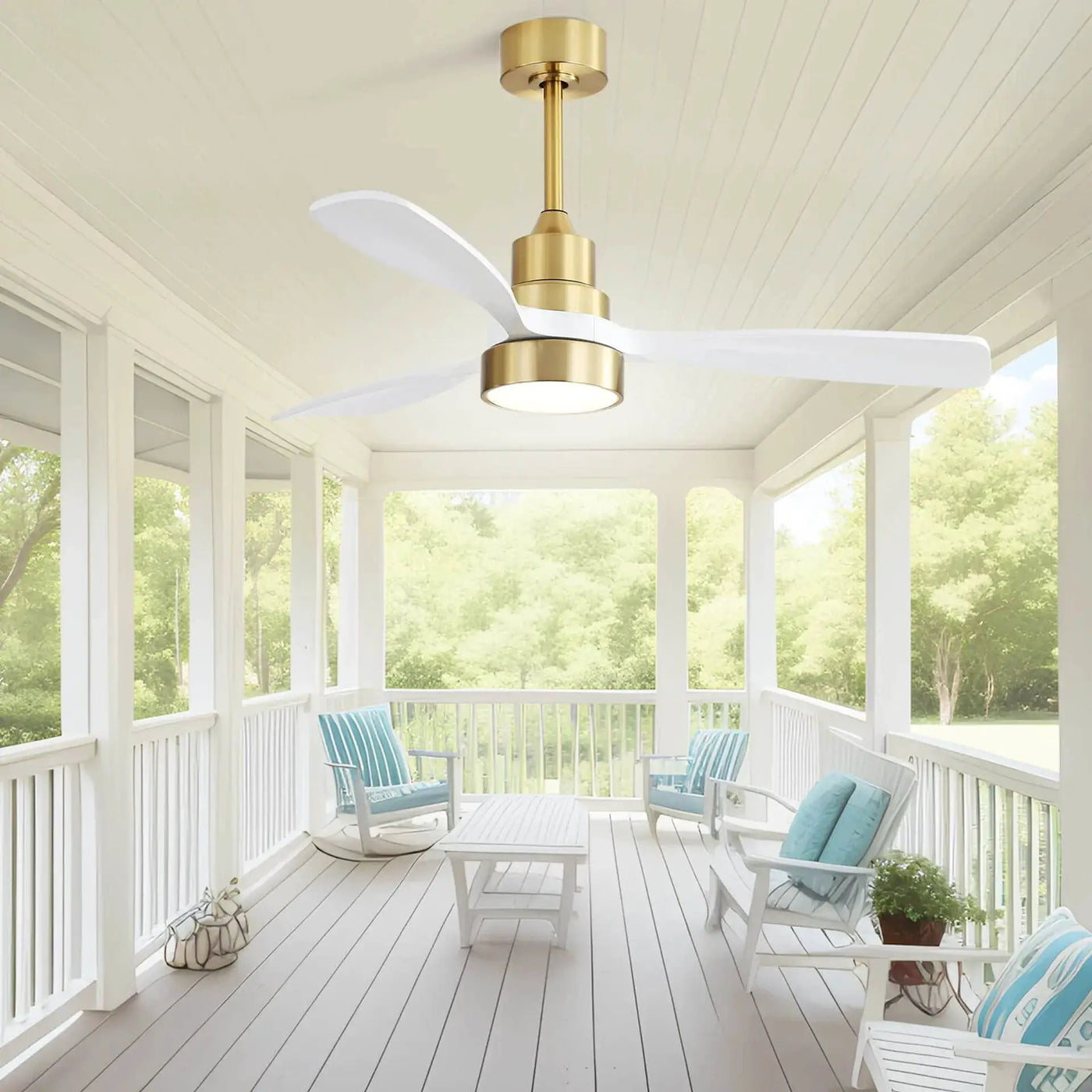 Indoor Ceiling Fan With Dimmable LED Light, 6 Speed Remote ControlLED DC Motor, Reversible Blades by Unique Piece Furniture