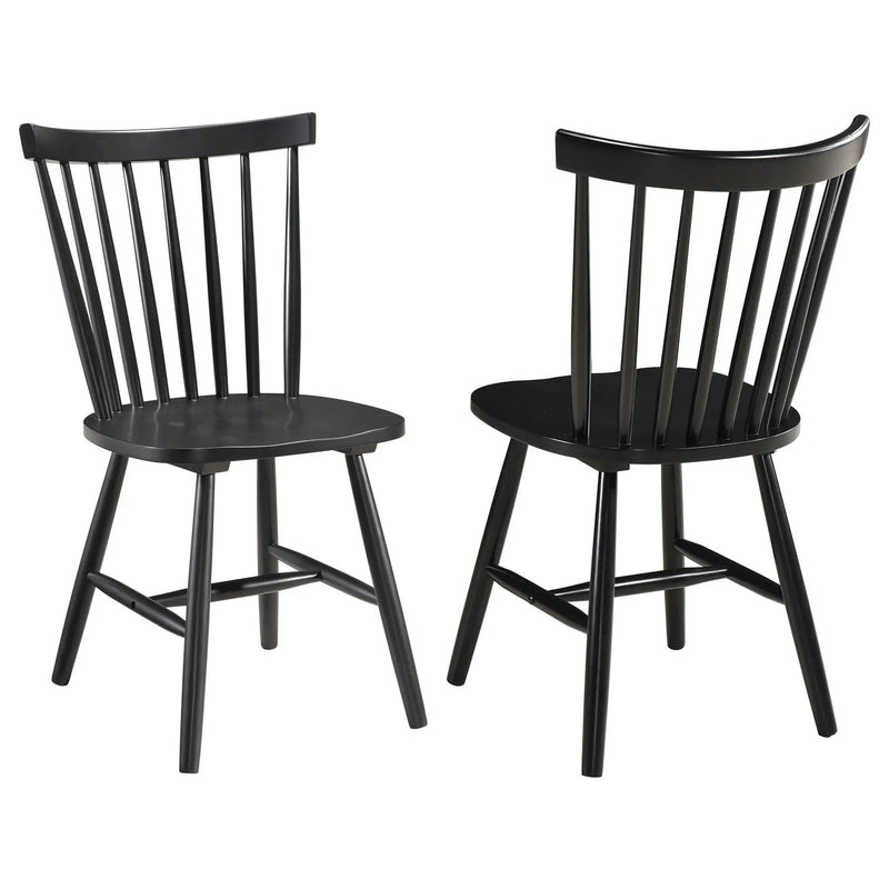 Hollyoak Windsor Wood Dining Side Chair Black (Set of 2) by Unique Piece Furniture