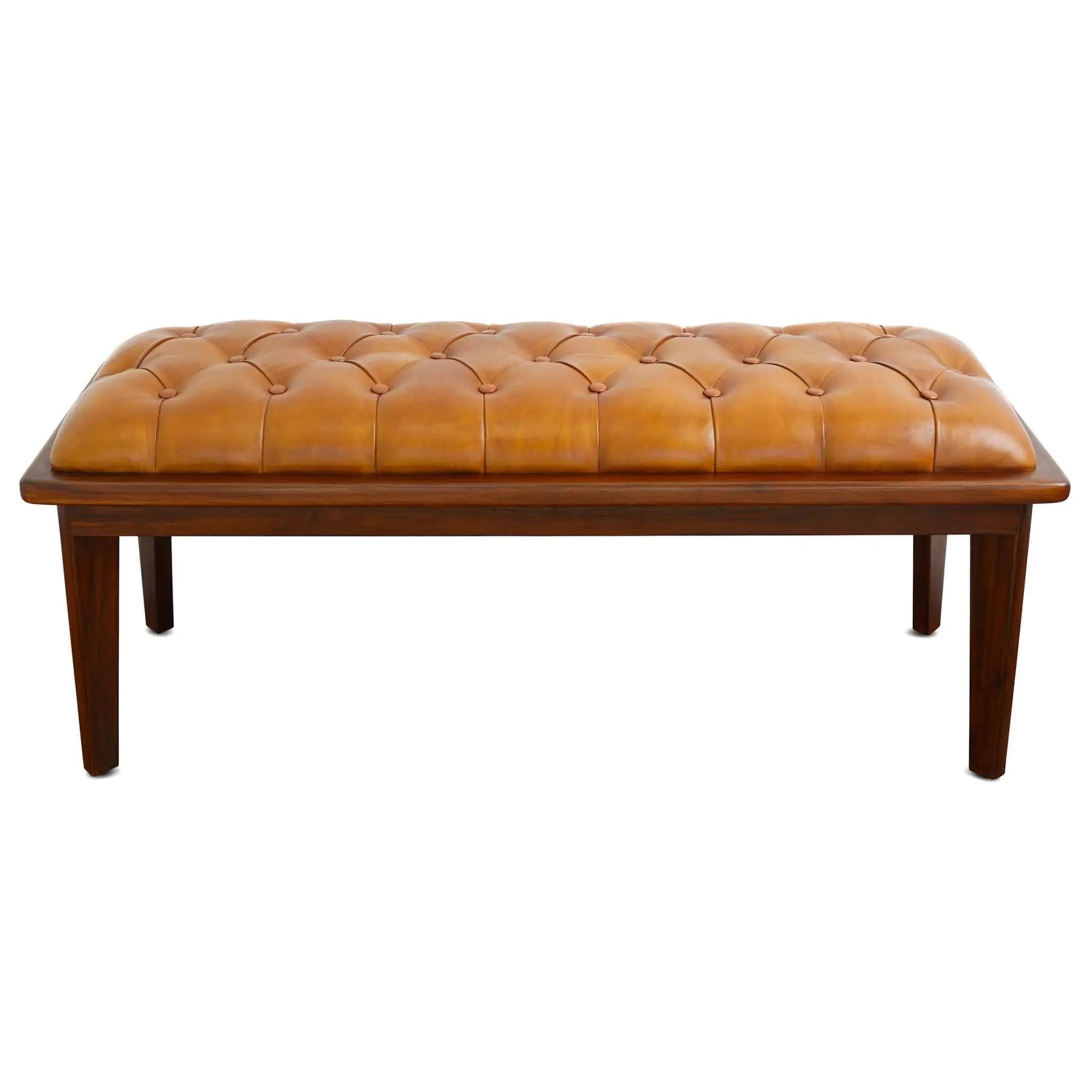 Arden - Bench With Buttons - Brown / Rustic / Tan by Unique Piece Furniture