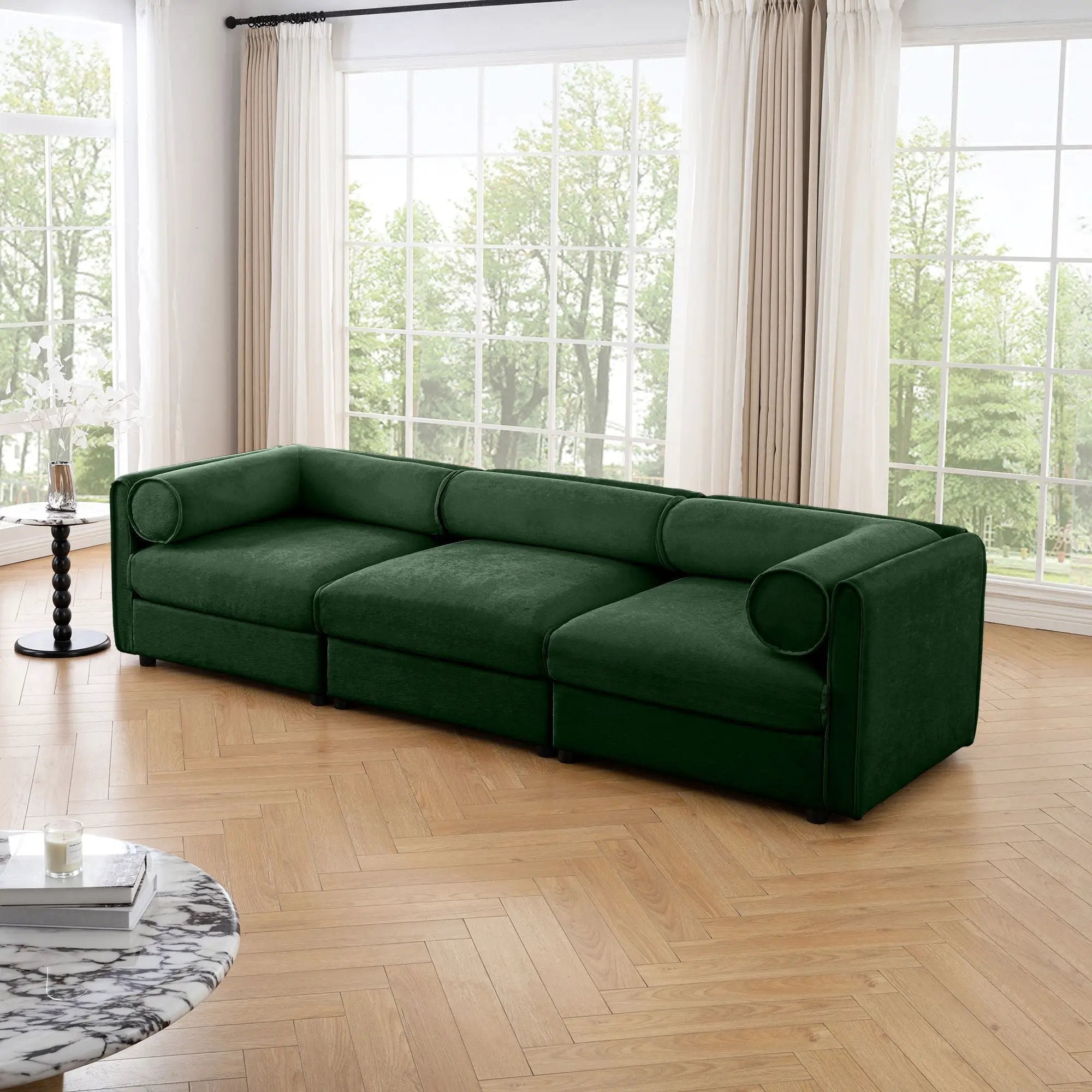 Stylish Sofa With Storage Seat And Cylindrical Backrest by Unique Piece Furniture