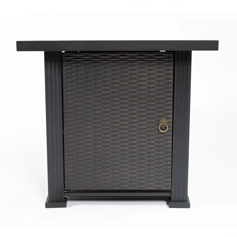 28" Propane Gas Fire Pit Table, 50000 BTU Square Steel Fire Pit by HouseOfZazla