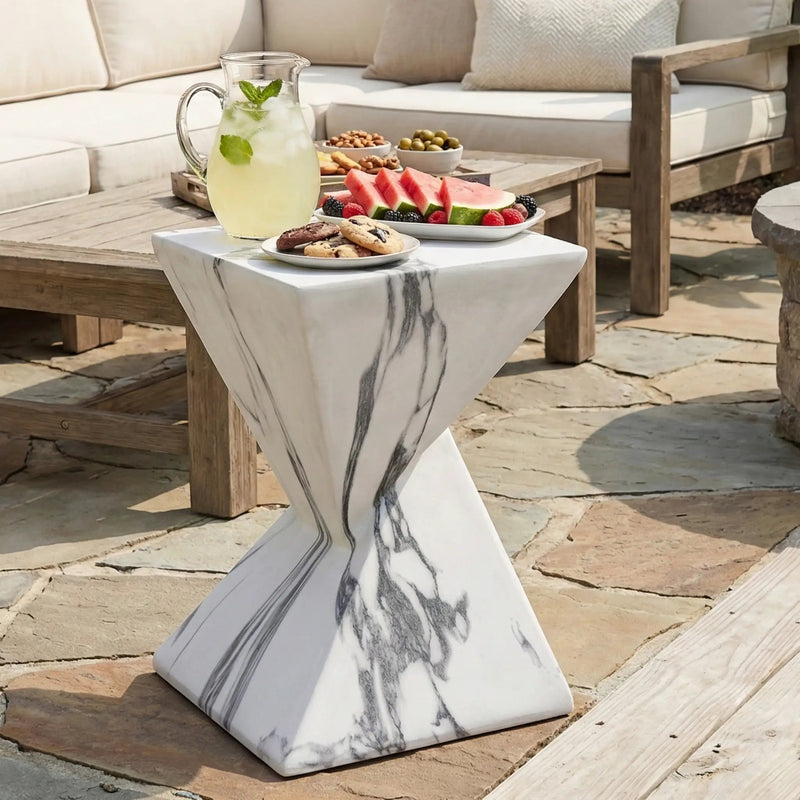 18.5"H Modern Outdoor Concrete Side Table by HouseOfZazla