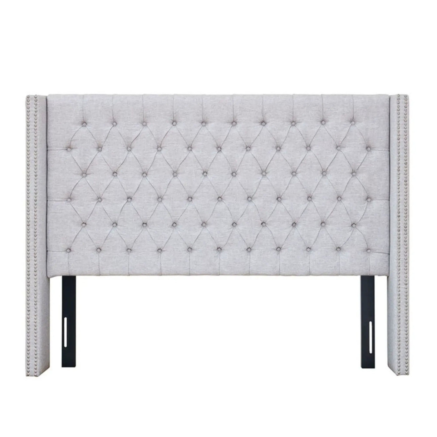 Transitional Upholstery Headboard With Tufted Buttons And Nailhead Trim by HouseOfZazla