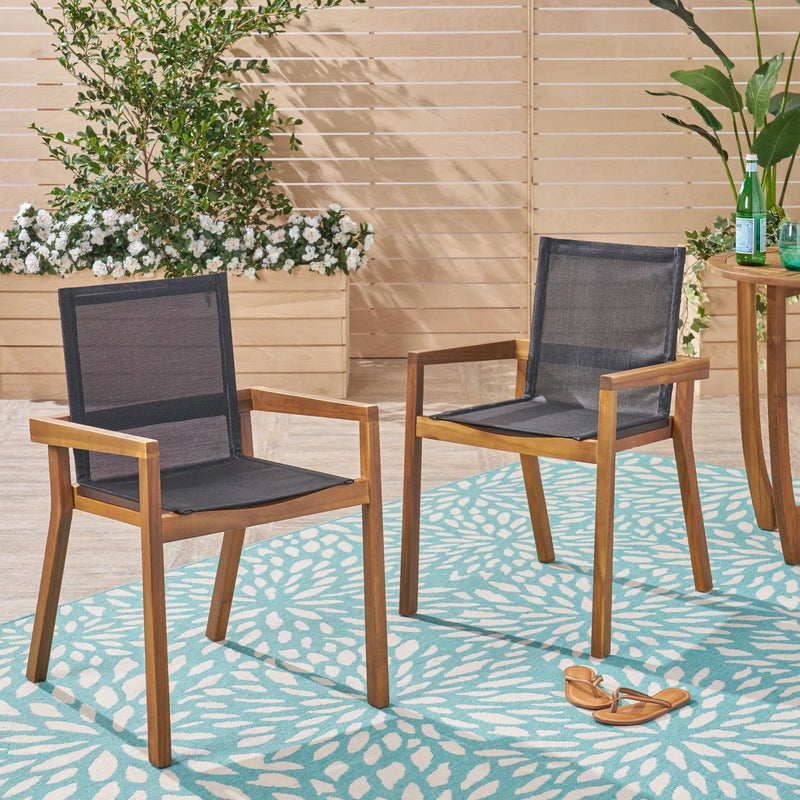 Belfast - Dining Chair With Acacia Wood Frame And Seating (Set of 2) by HouseOfZazla