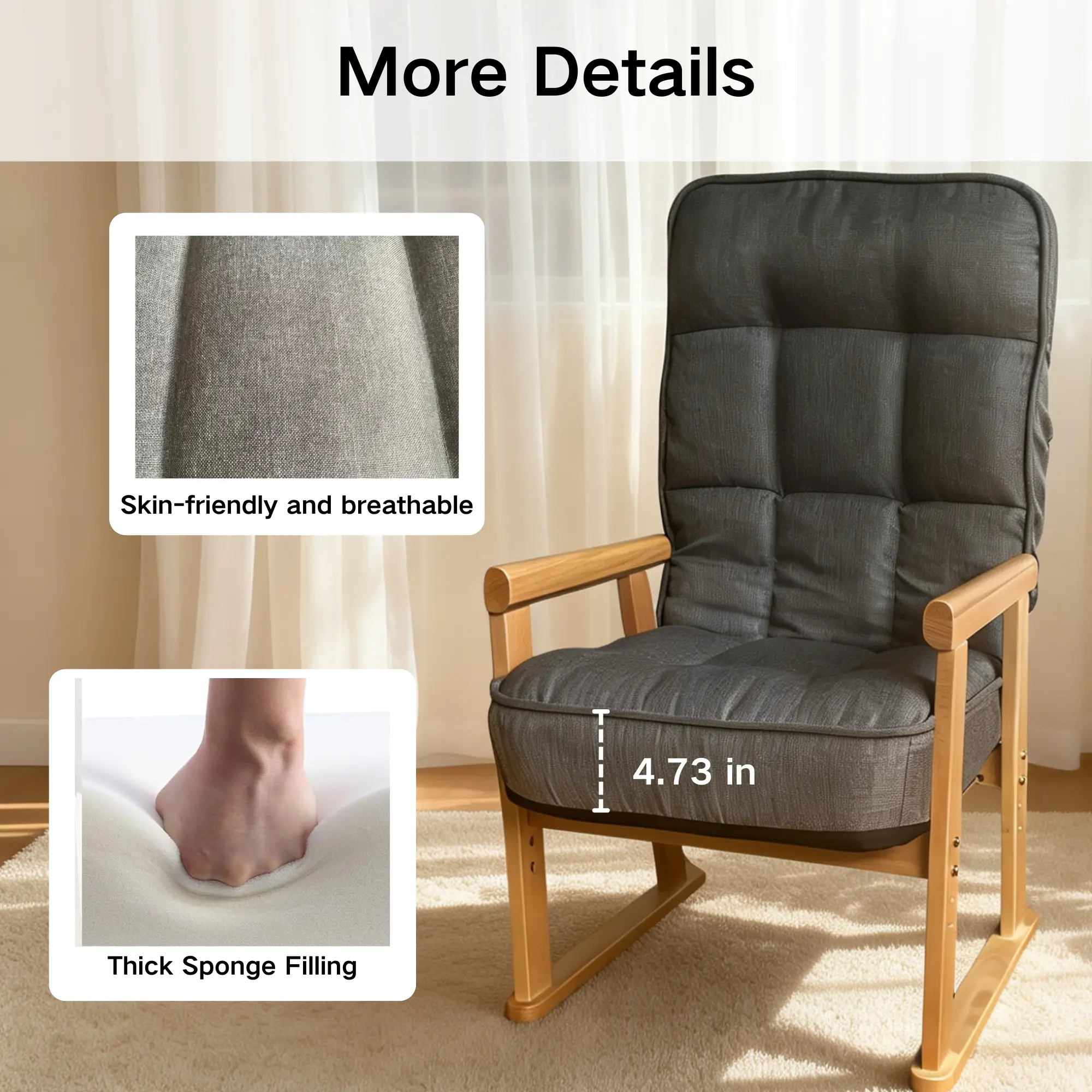 Modern Adjustable Lounge Chair with Three-Level Lumbar Adjustment by HouseOfZazla