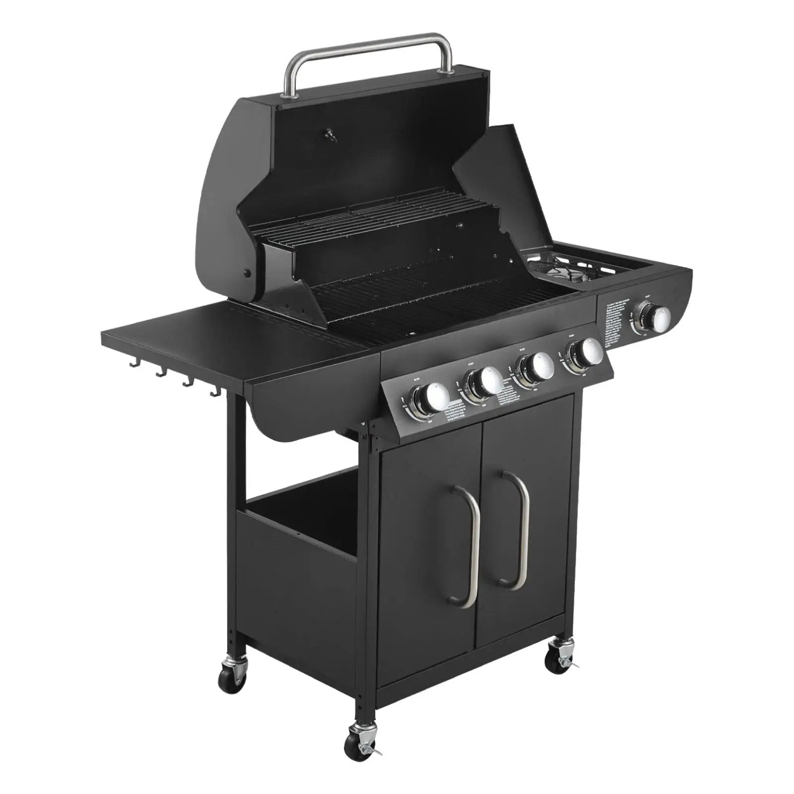 Gas Grill, 4 Burner Propane Gas Grill with Side Burner by HouseOfZazla