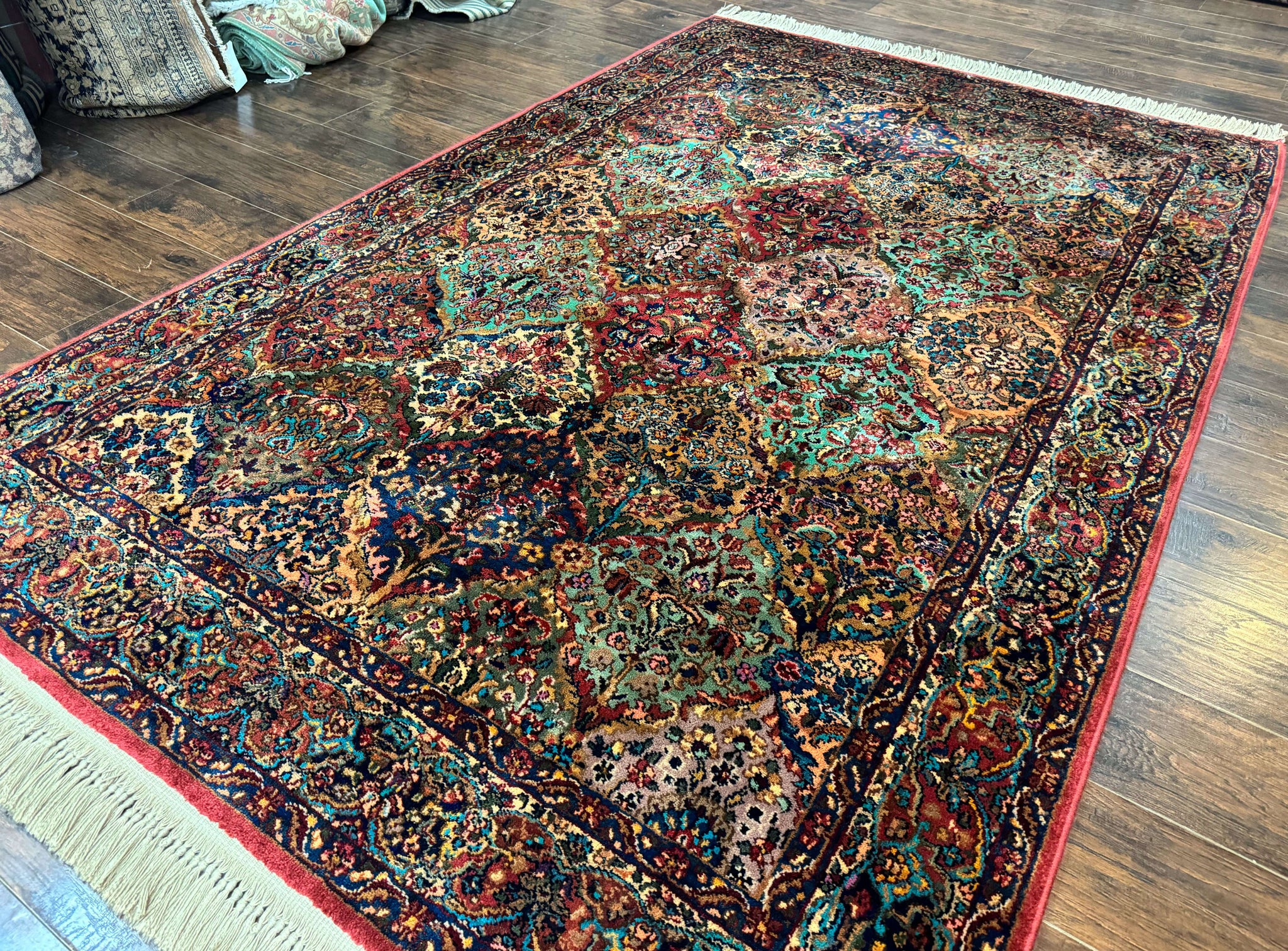 5.9 x 9 Karastan Rug Multicolor Panel Kirman #717, Original 700 Series, Wool by Jewel Rugs