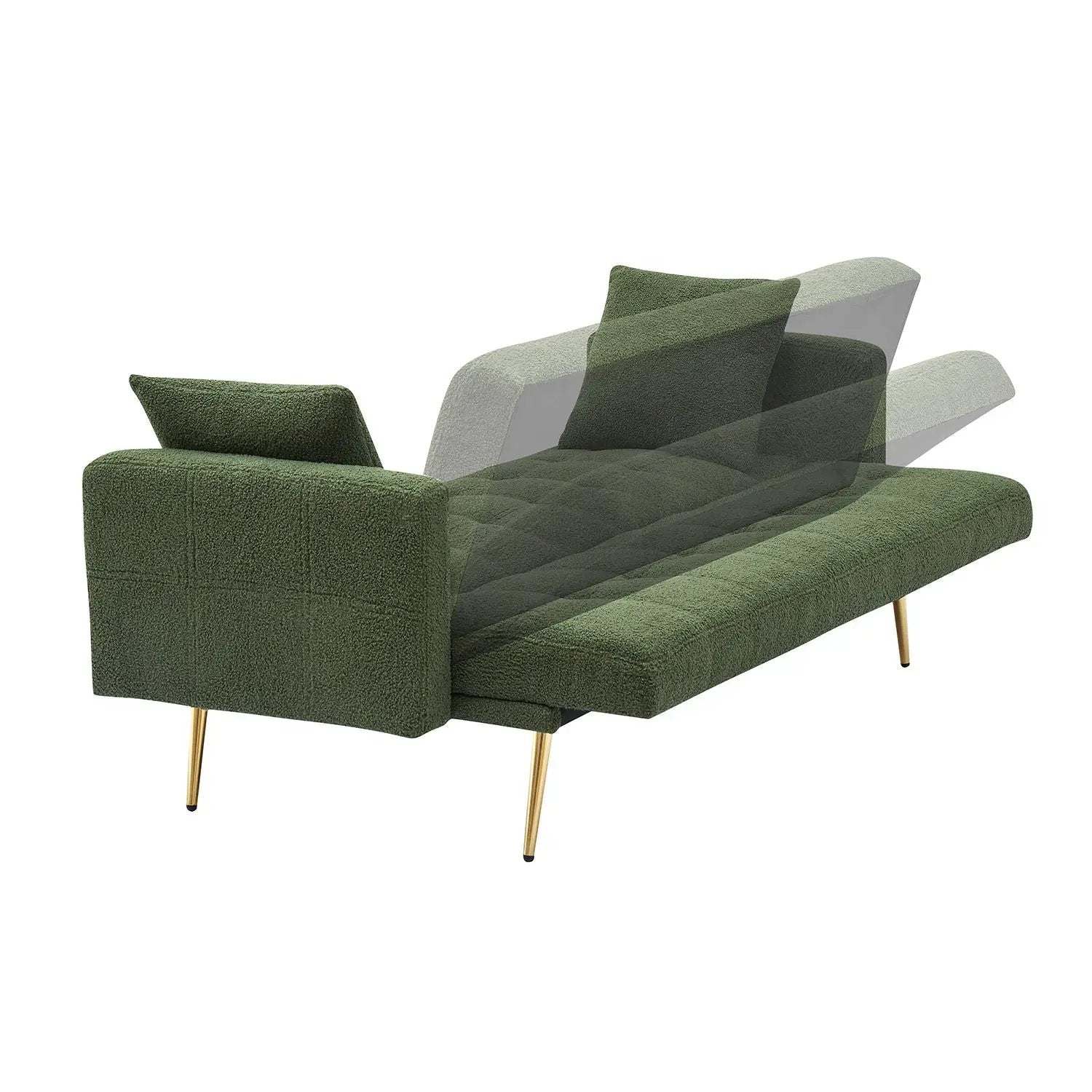 Teddy Fleece Sofa Bed With Luxurious Throw Pillows by Unique Piece Furniture