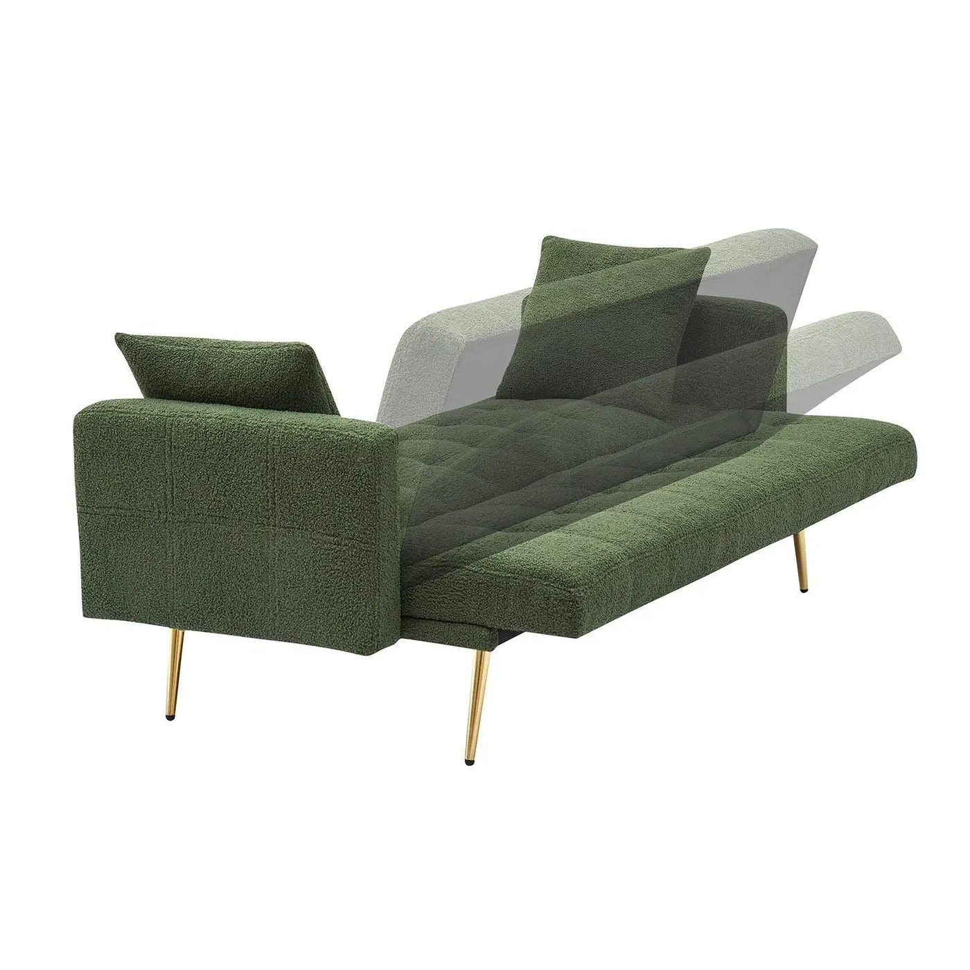 Teddy Fleece Sofa Bed With Luxurious Throw Pillows by HouseOfZazla