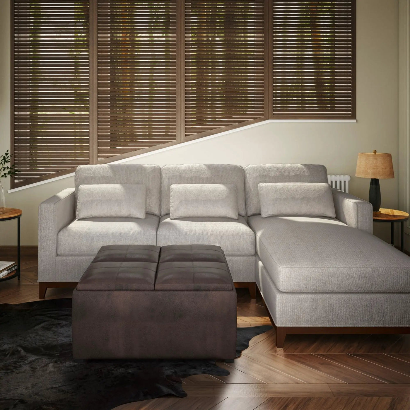 Avalon - Upholstered Square Coffee Table Storage Ottoman by HouseOfZazla