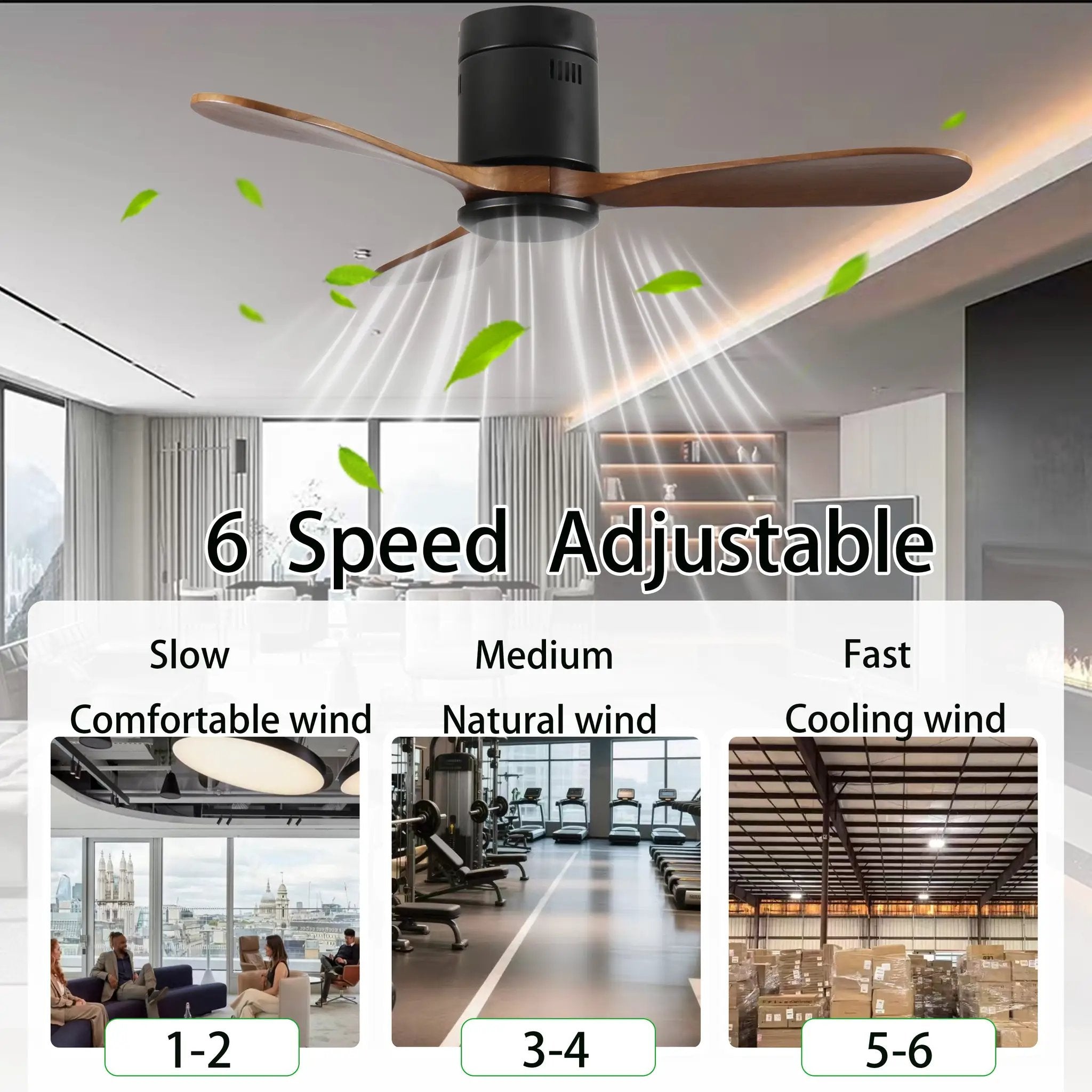 42-Inch Flush Mount Ceiling Fan Without Light by HouseOfZazla