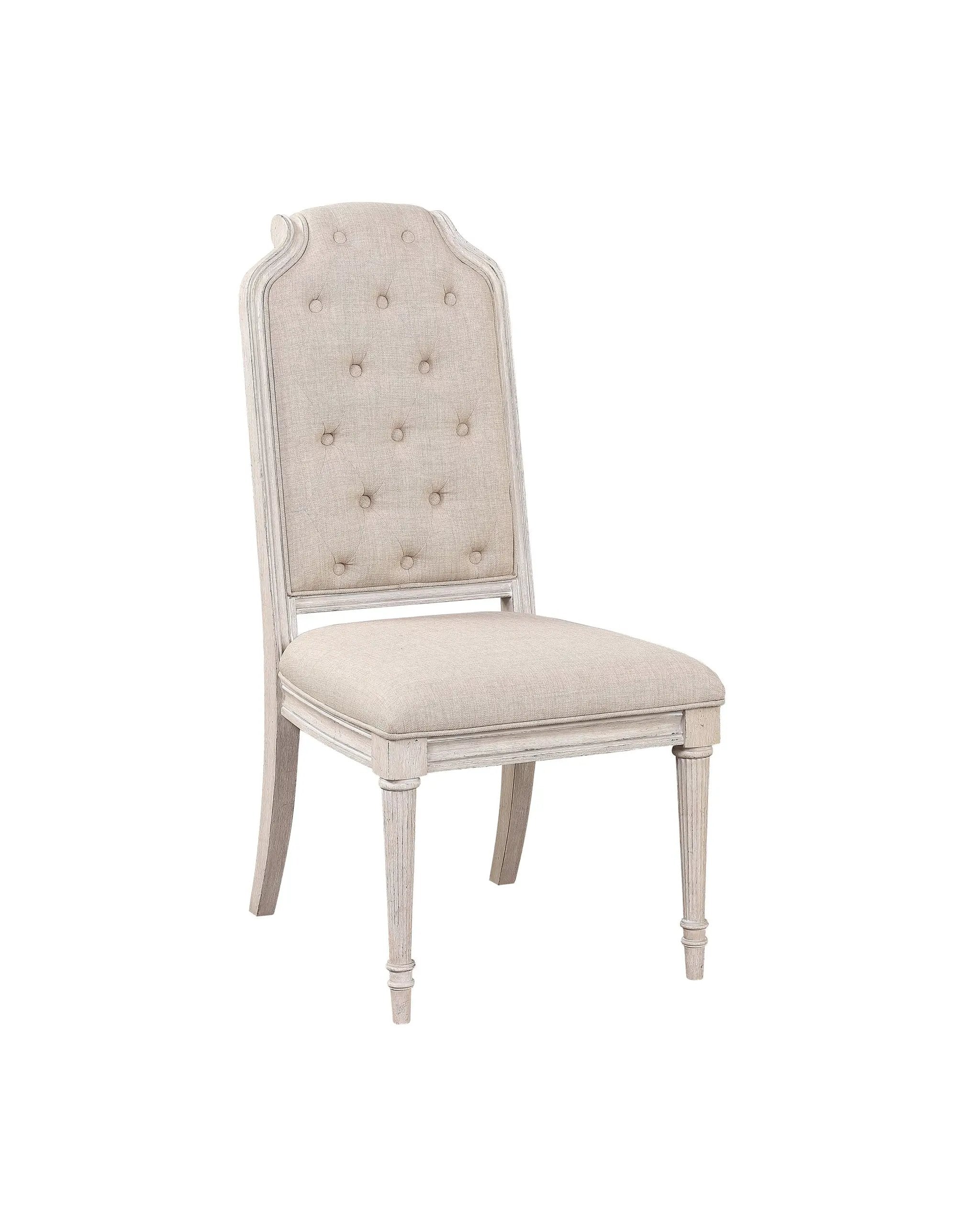 Wynsor Fabric & Antique Champagne Finish Side Chair (Set of 2) by HouseOfZazla