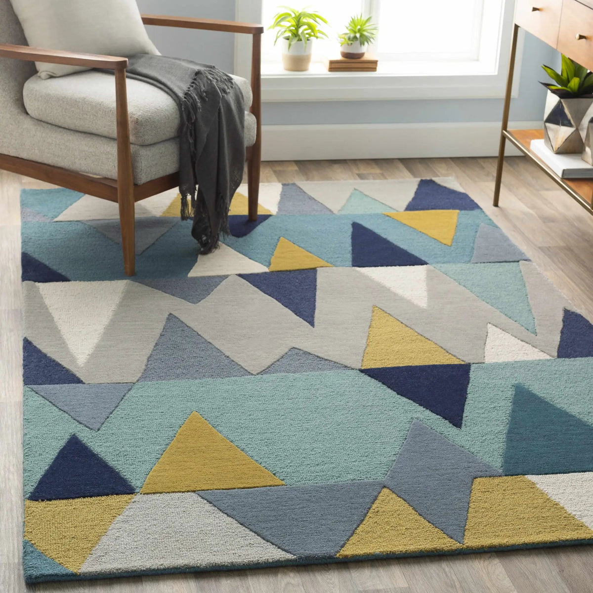 Deatsville Wool Area Rug, installed in a room