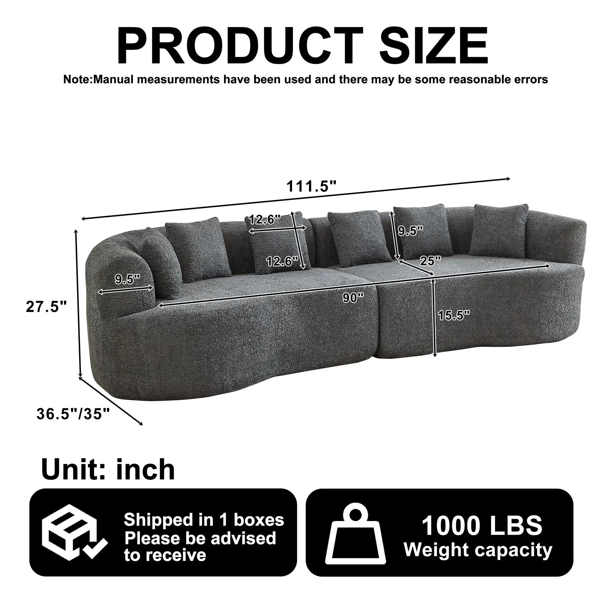 Curved Sectional Sofa - Oversized Modern Design by HouseOfZazla