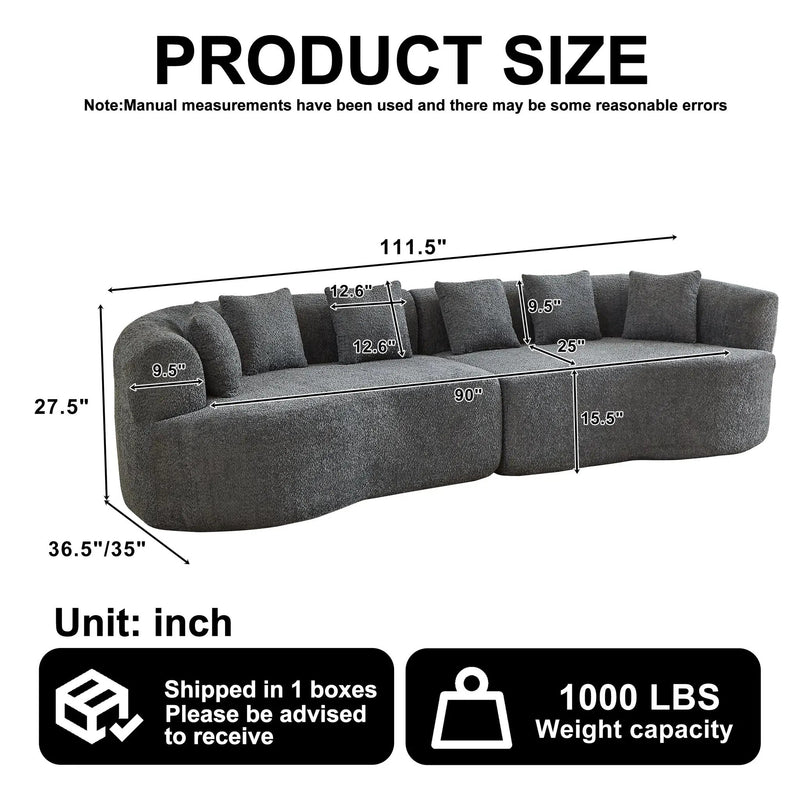 Curved Sectional Sofa - Oversized Modern Design by HouseOfZazla