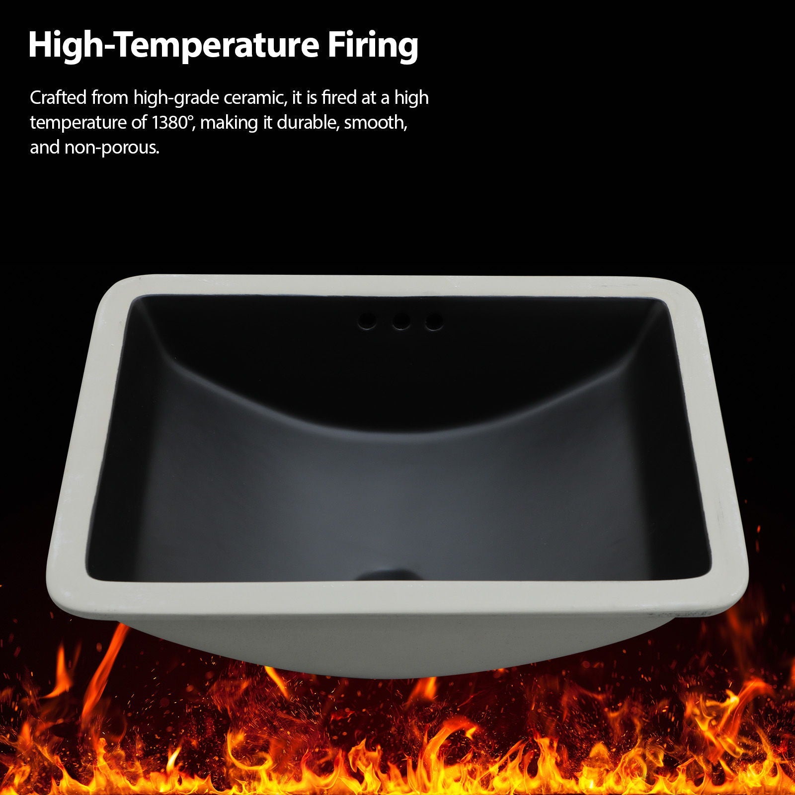 Modern Ceramic Undermount Bathroom Sink With Overflow, High Quality by HouseOfZazla