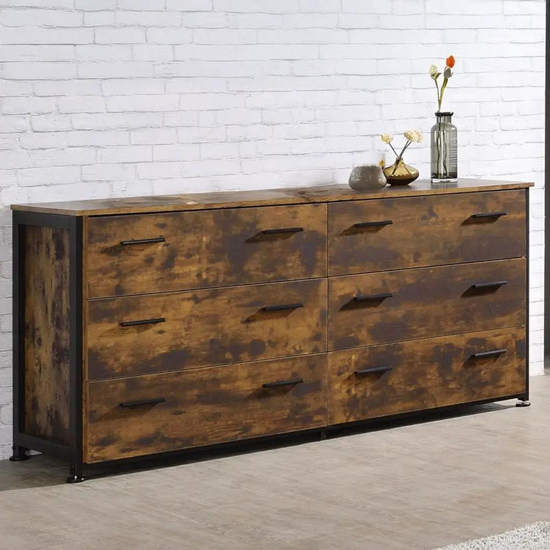 Juvanth - Dresser - Rustic Oak & Black by Unique Piece Furniture