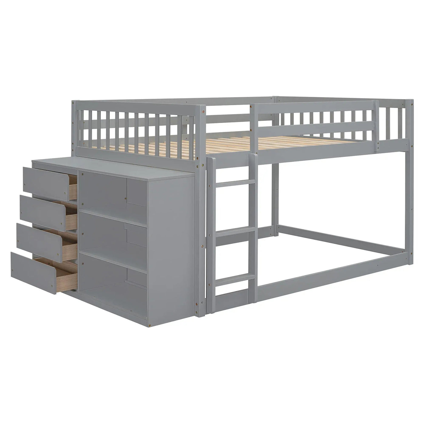 Bunk Bed With 4 Drawers And 3 Shelves by Unique Piece Furniture