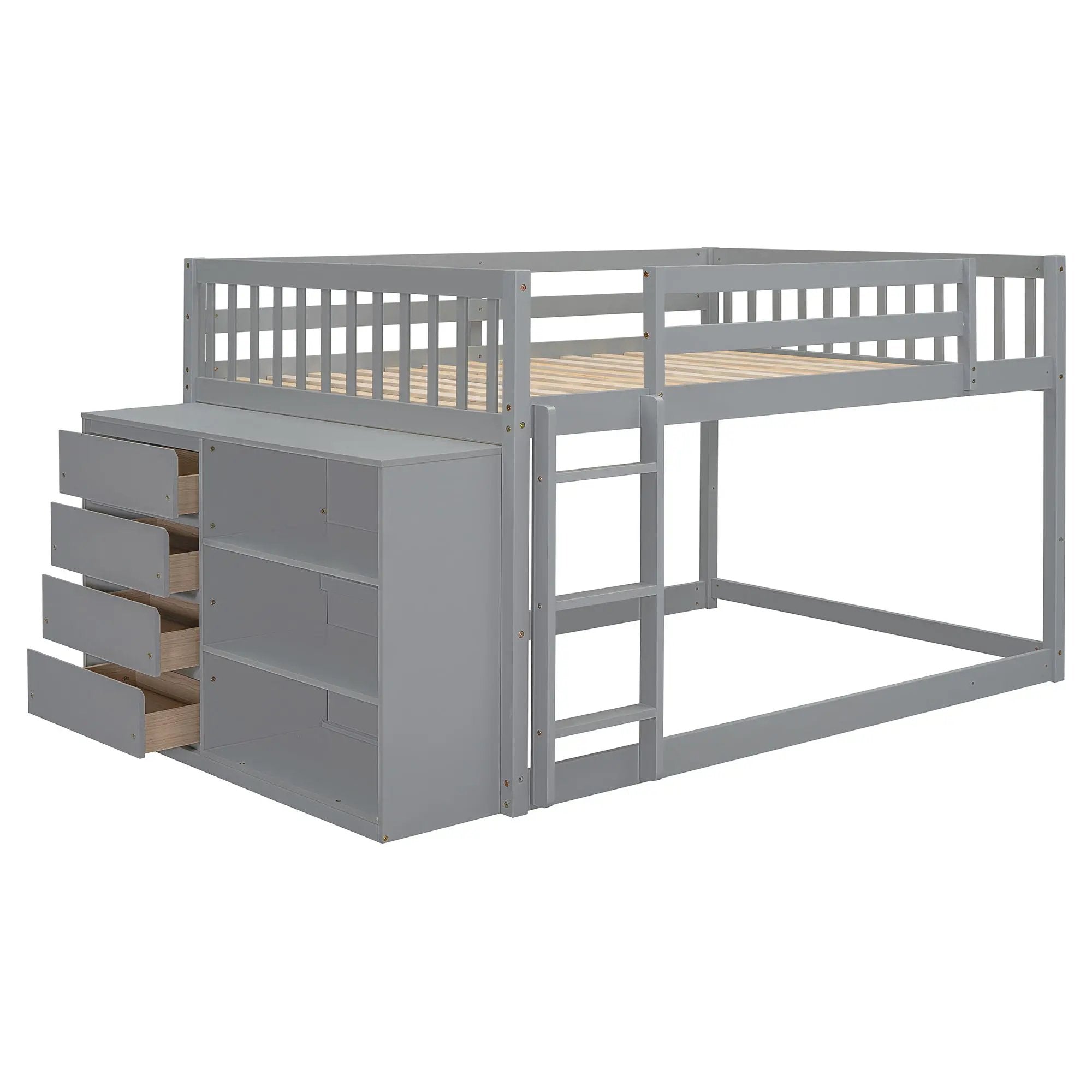 Bunk Bed With 4 Drawers And 3 Shelves by Unique Piece Furniture