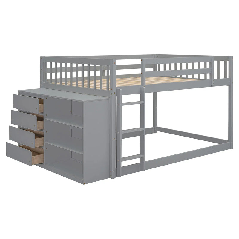 Bunk Bed With 4 Drawers and 3 Shelves by HouseOfZazla