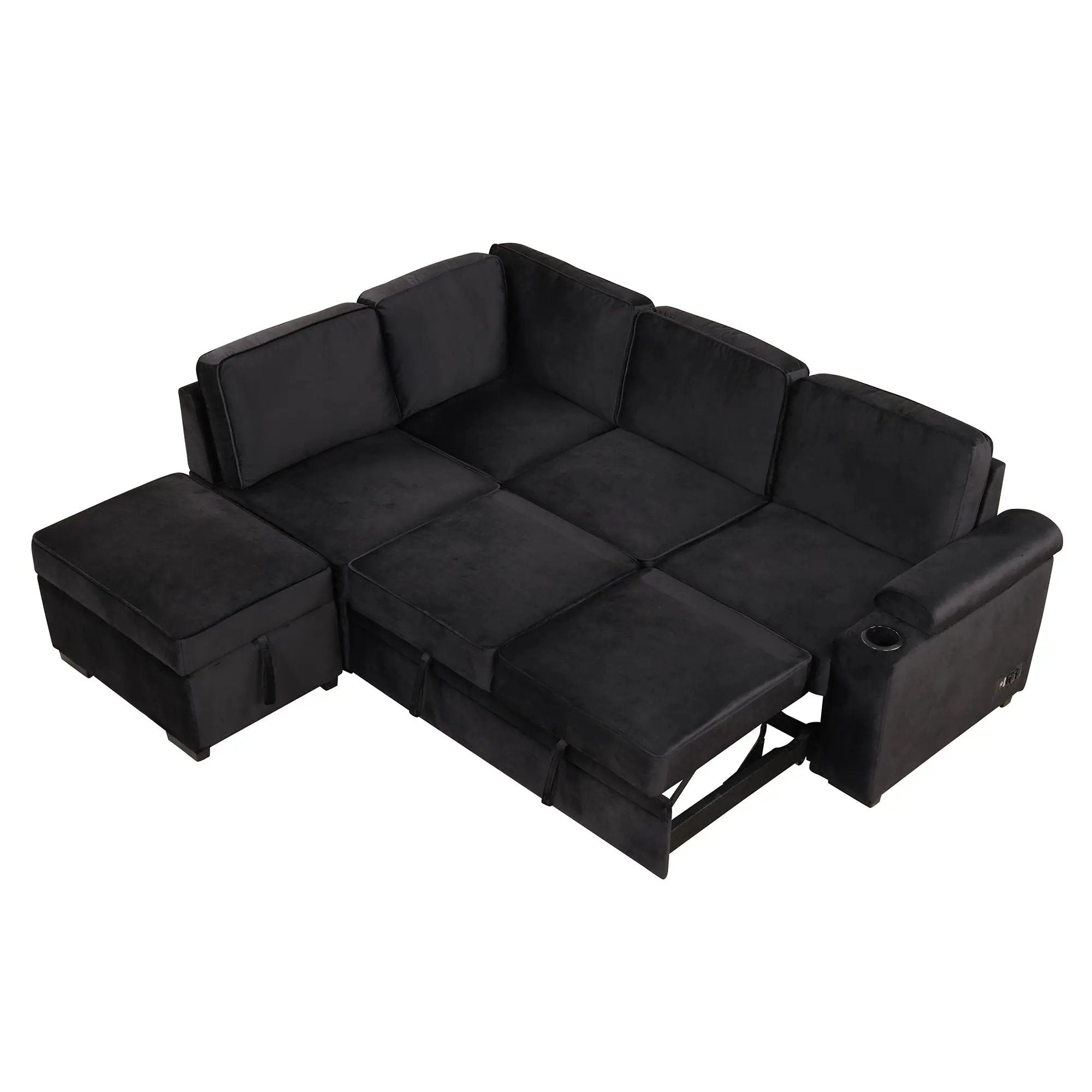 Sleeper Sofa Bed, 2 In 1 Pull Out Sofa Bed L Shape Couch With Storage Ottoman For Living Room, Bedroom Couch And Small Apartment by HouseOfZazla