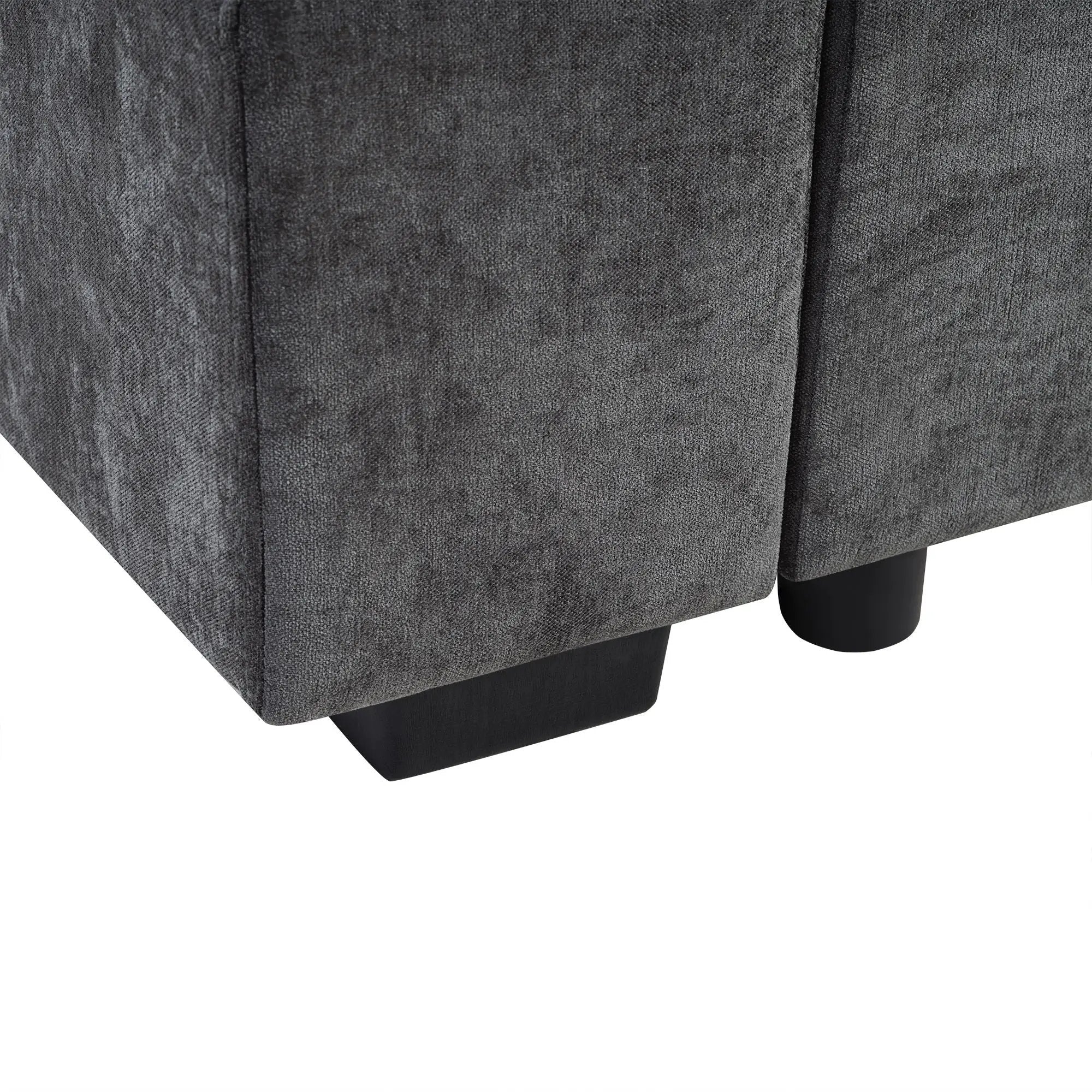 Modern L Shaped Sectional Sofa With Upholstery And Wooden Storage