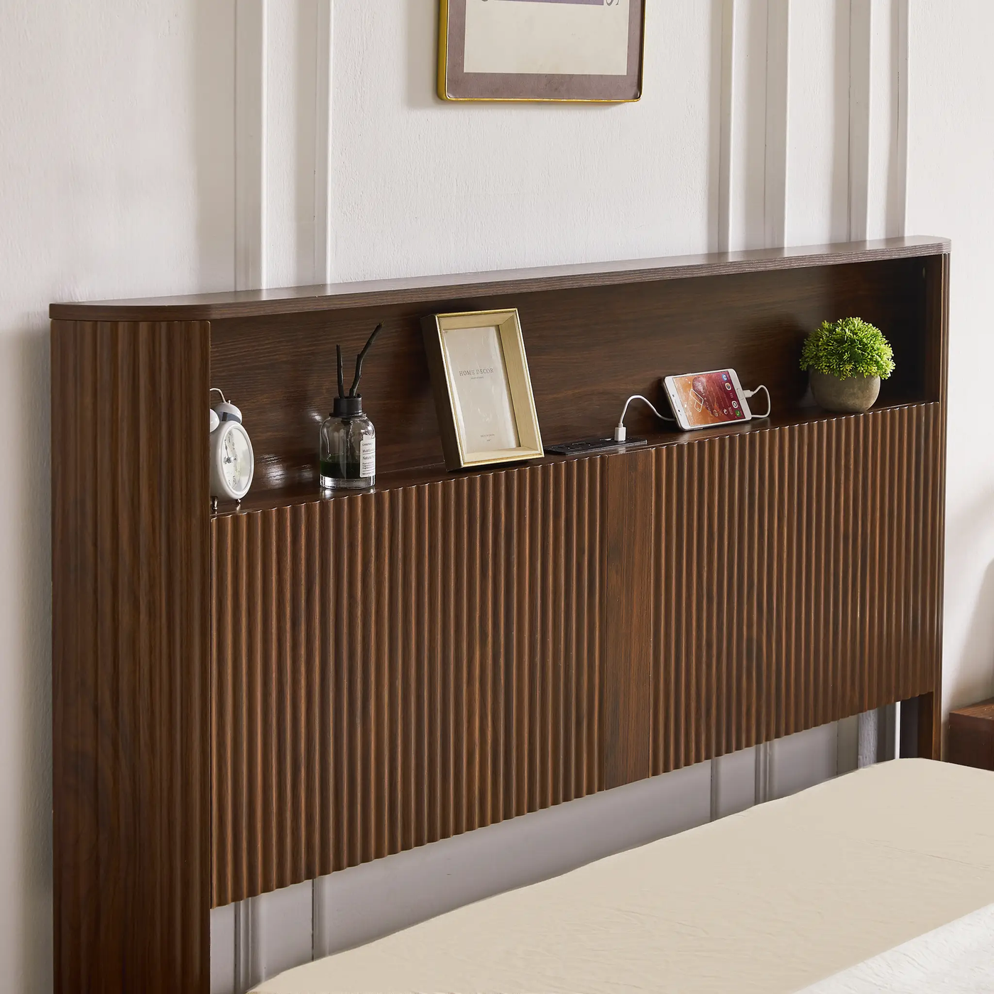 Full Extra Long Bed Frame with Storage Headboard by HouseOfZazla