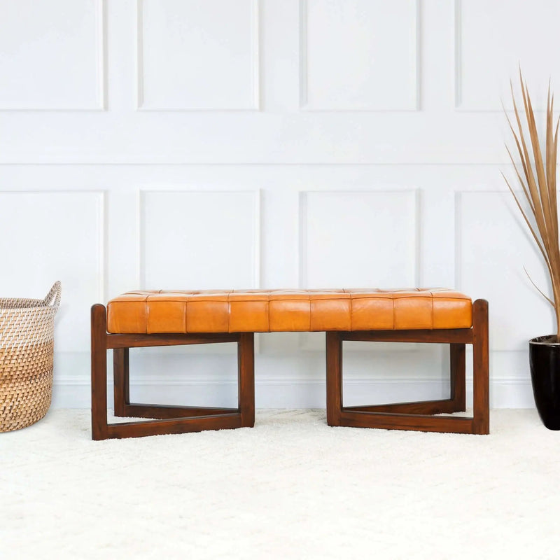 Riley - Bench - Brown / Rustic / Tan by HouseOfZazla
