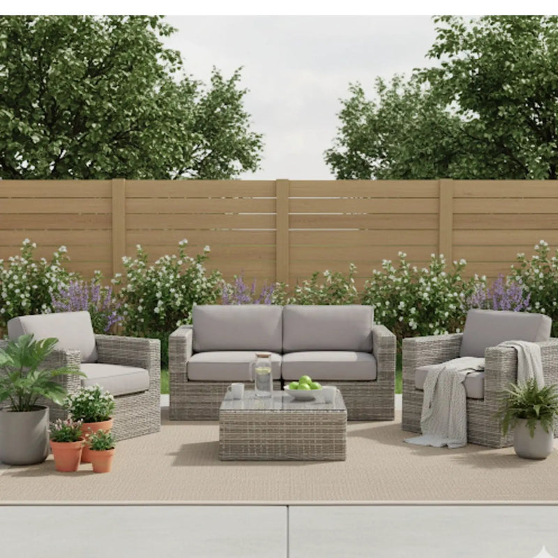 Wicker Seating Group Set With Table And Cushions by HouseOfZazla