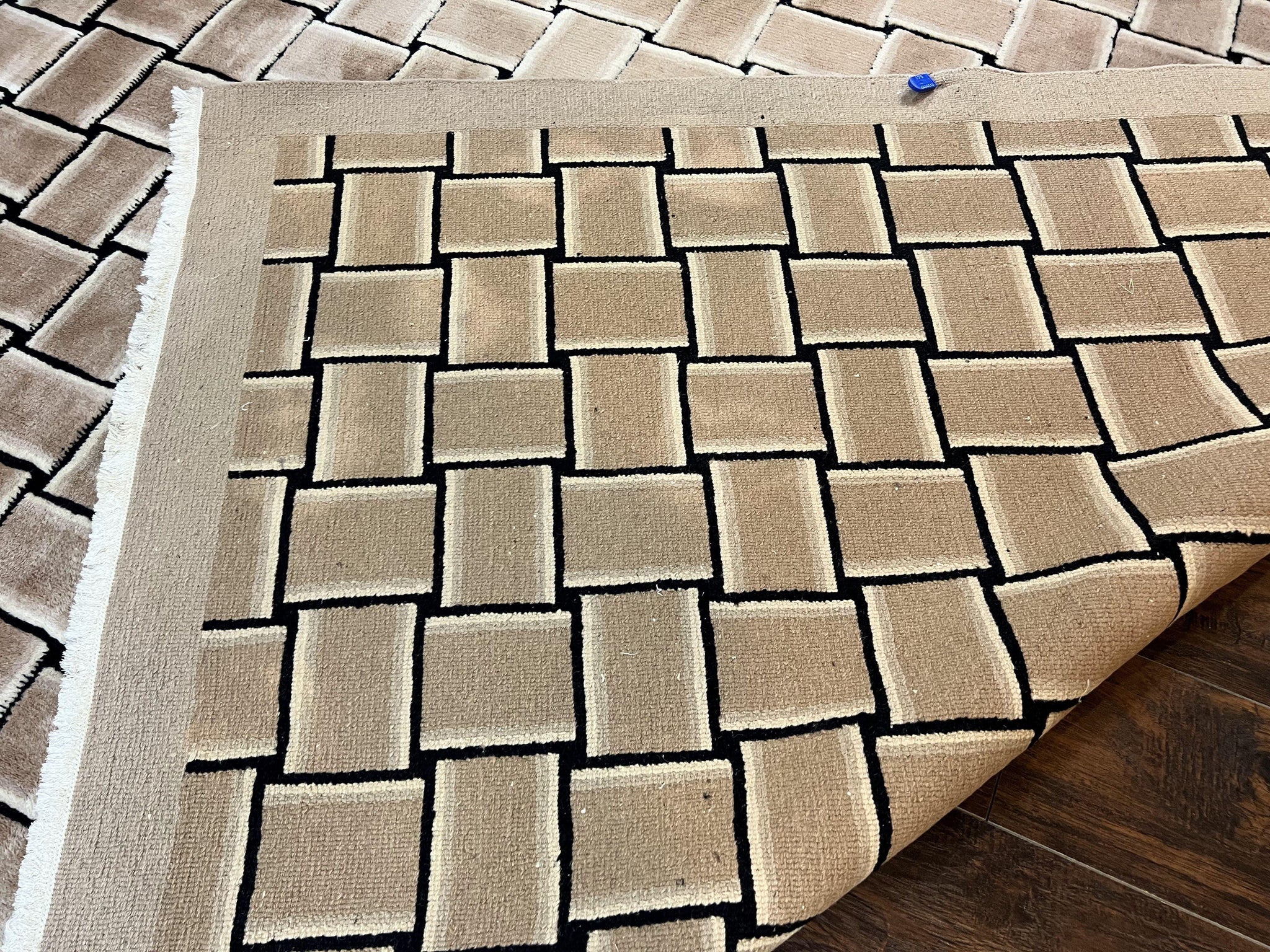 Tibetan Rug 9x12, Handmade, Wool, Modern Design by Jewel Rugs
