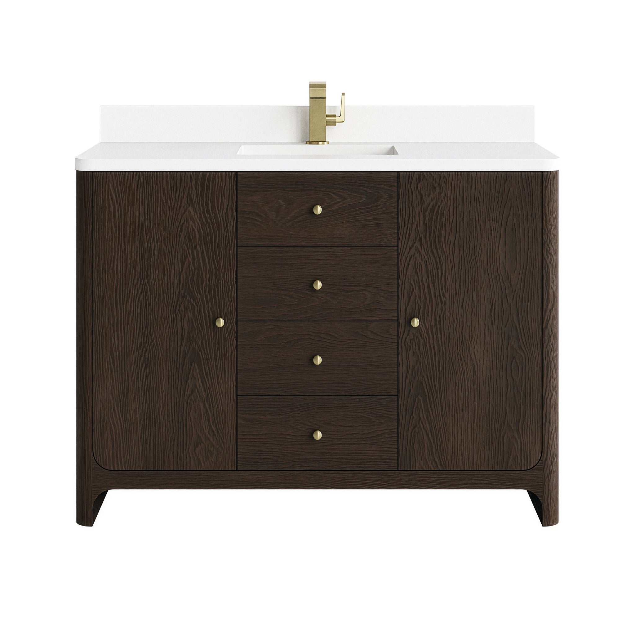 James Martin Gracyn 48" Single Bathroom Vanity, Sable with White Zeus countertop