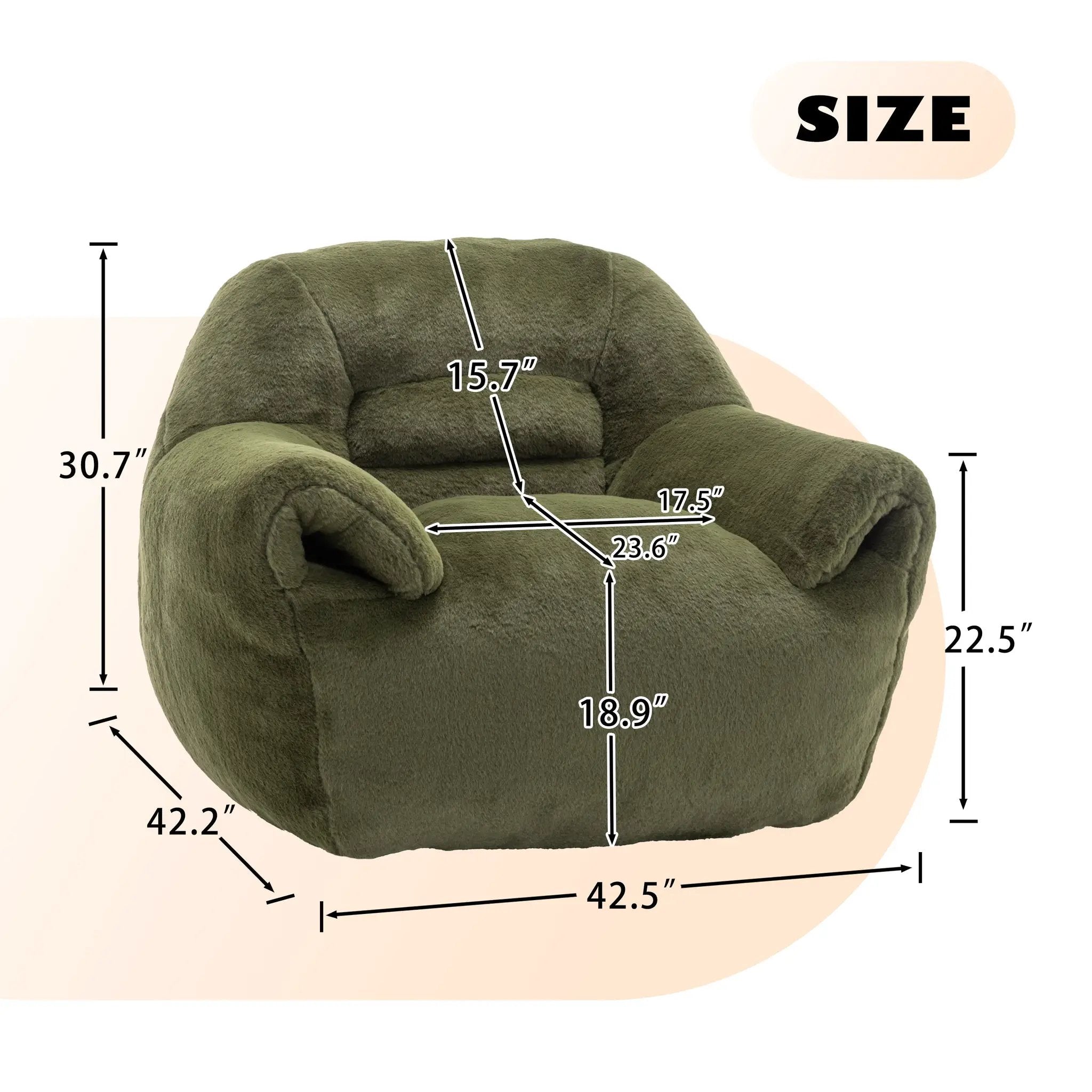 Comfy Faux Fur Bean Bag Chair by HouseOfZazla