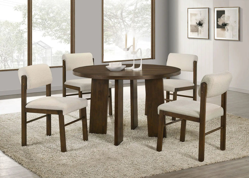 Strouse 47-inch Round Wood Dining Room Table Walnut by Unique Piece Furniture