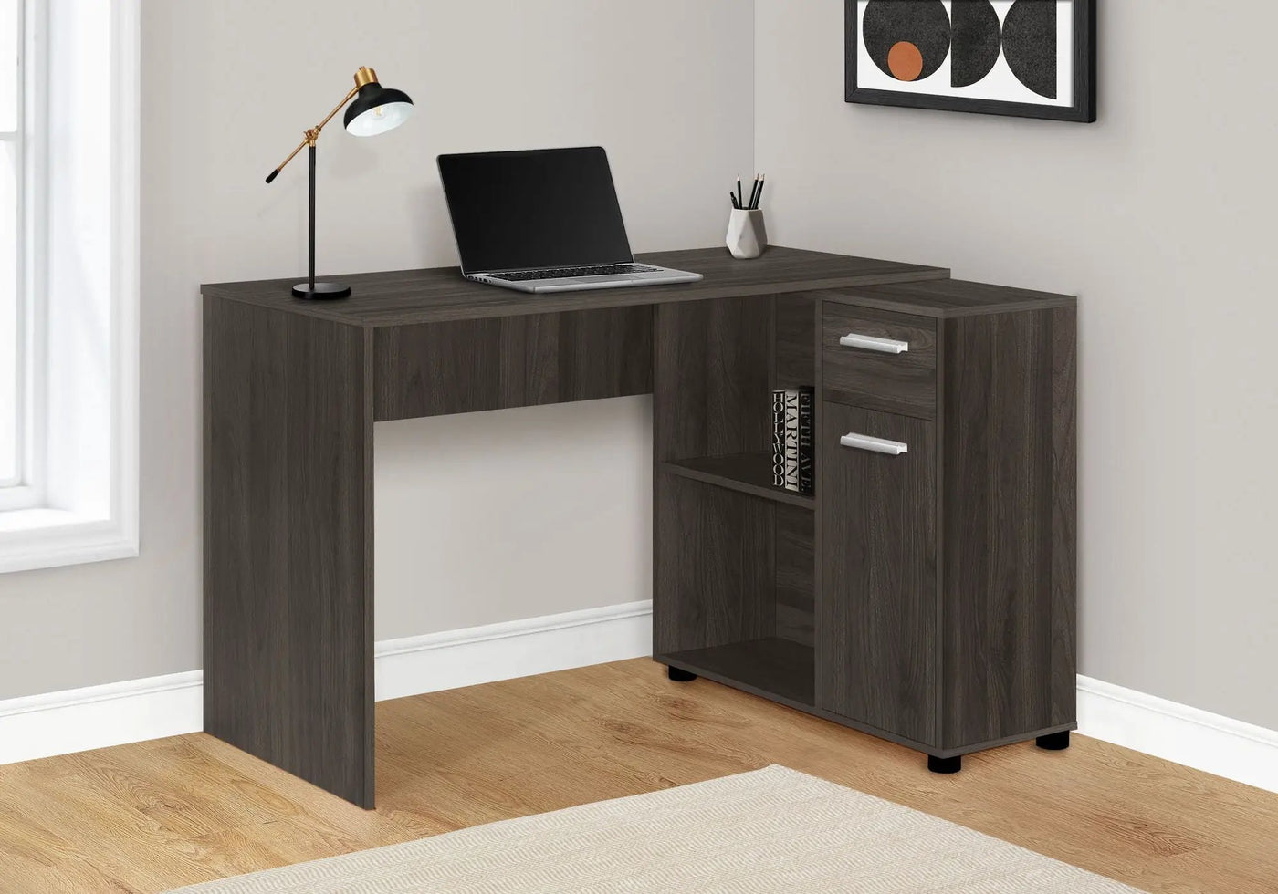 Computer Desk, Home Office, Corner, Storage Drawers, L Shape, Contemporary & Modern by HouseOfZazla