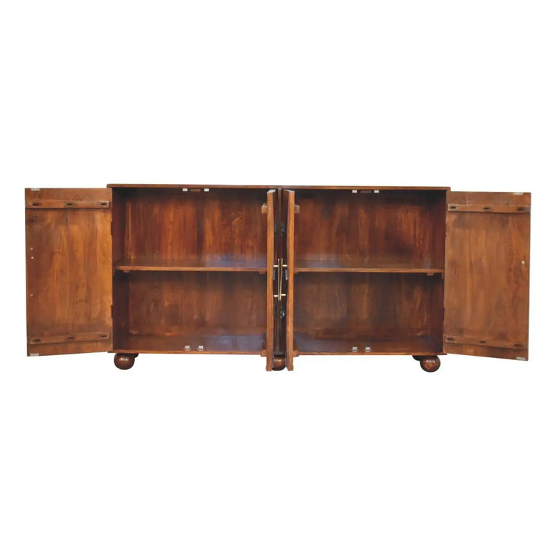 Wavecrest Cabinet, 4 Shelves - Chestnut by HouseOfZazla