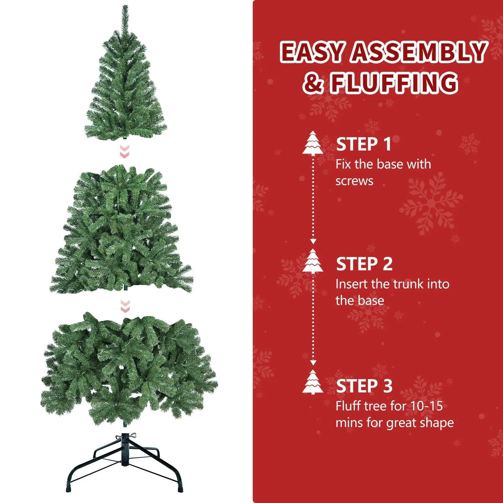 8FT Artificial Christmas Tree with 1136 PVC Tips by HouseOfZazla