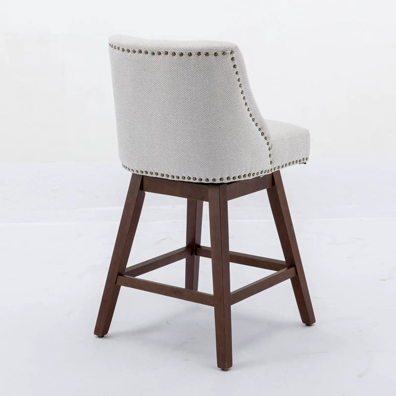 Counter Height Swivel Barstools, 26'' H Seat Height Upholstered Bar Stools (Set of 2), Fabric by Unique Piece Furniture