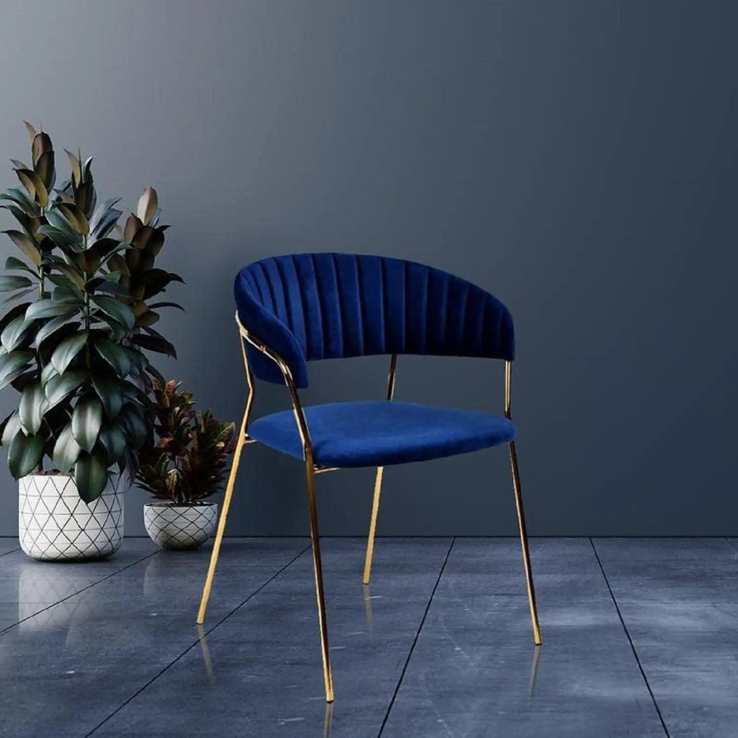 Accent Armchair For Home (Set of 2) - Blue by HouseOfZazla