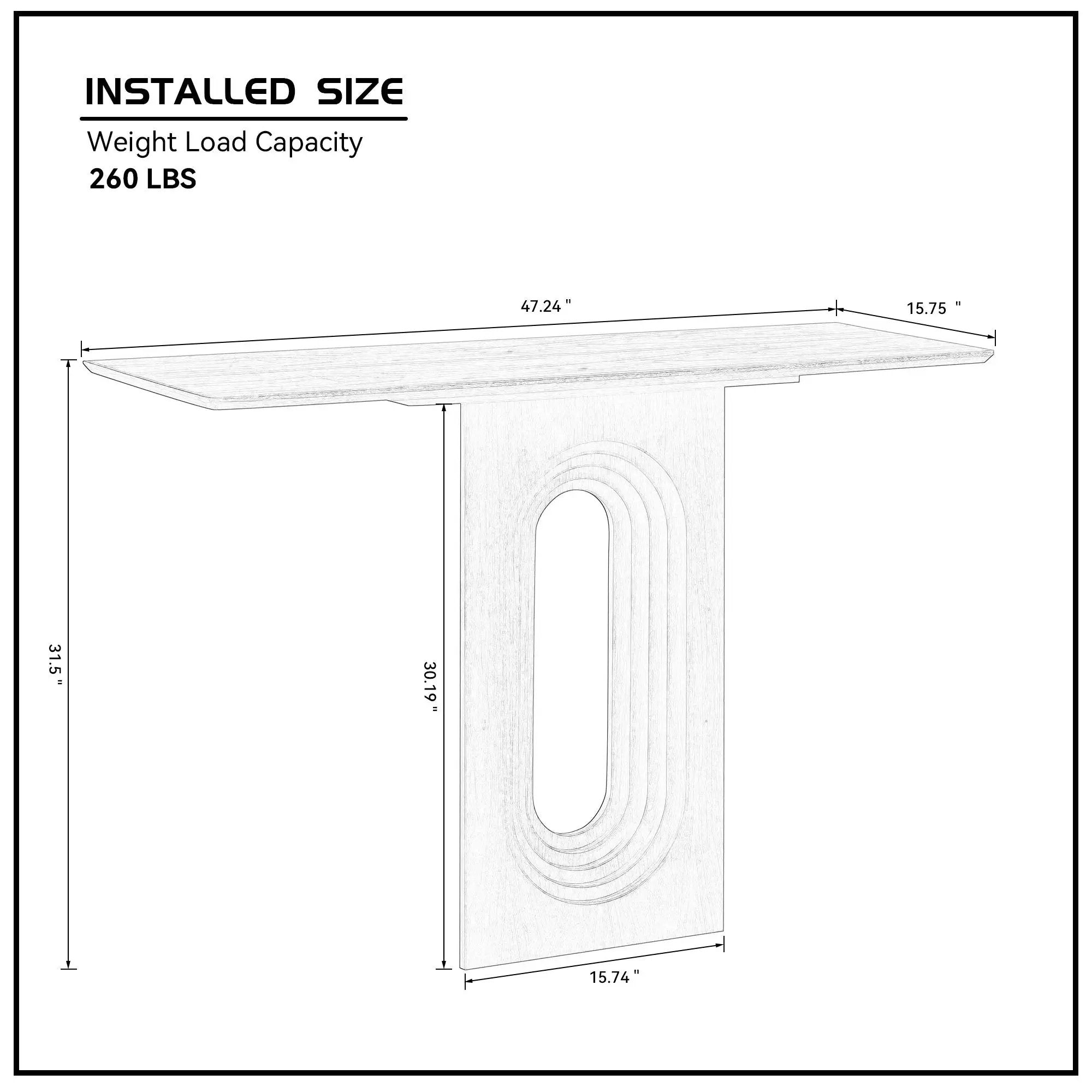 47.24 Inch Entryway Table for Living Room by HouseOfZazla