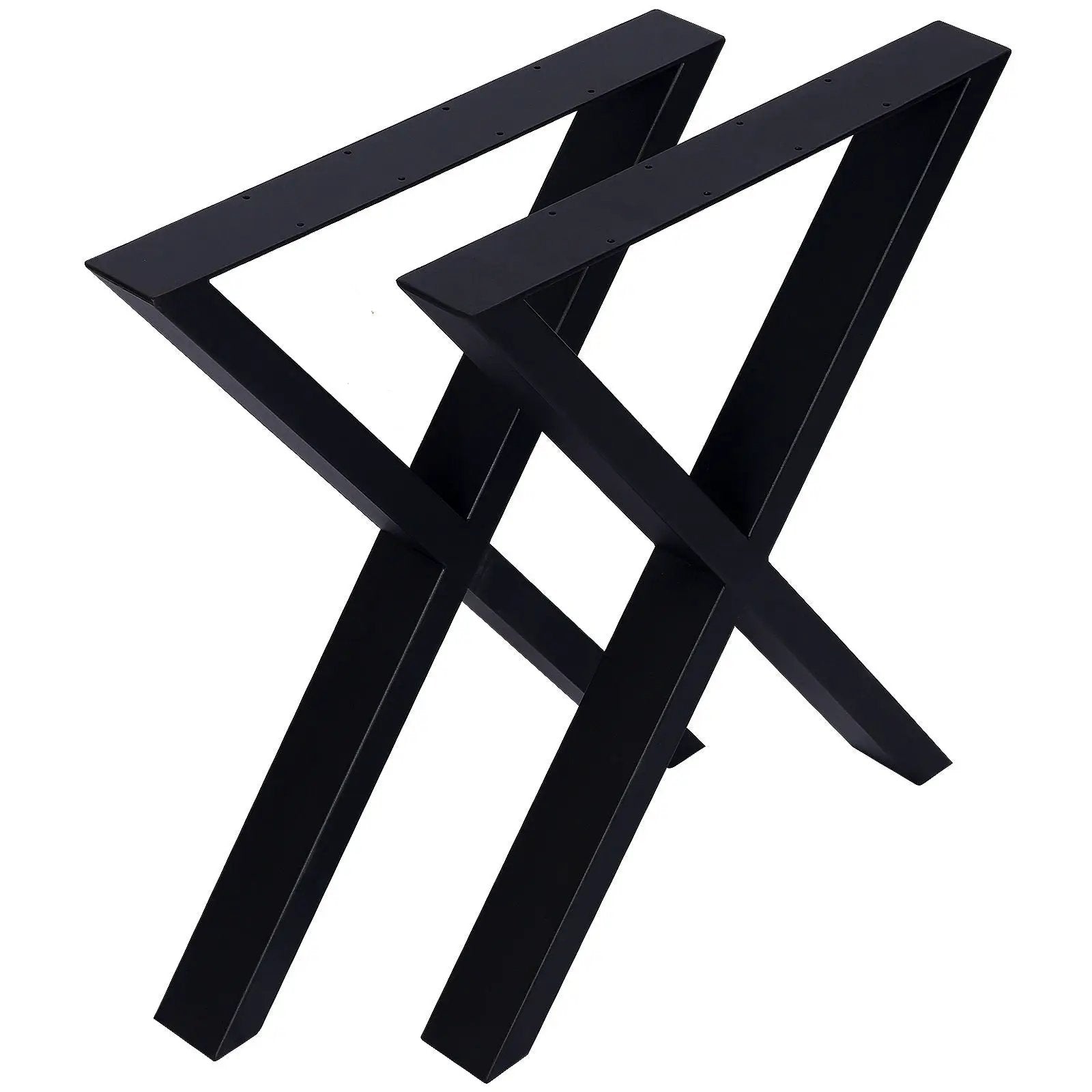 X Table Legs 28X 24", Wide Metal Table Legs, Heavy Duty Steel Desk Legs Table Leg Dining Table Legs Coffee Desk Leg (Set of 2) - Black by HouseOfZazla