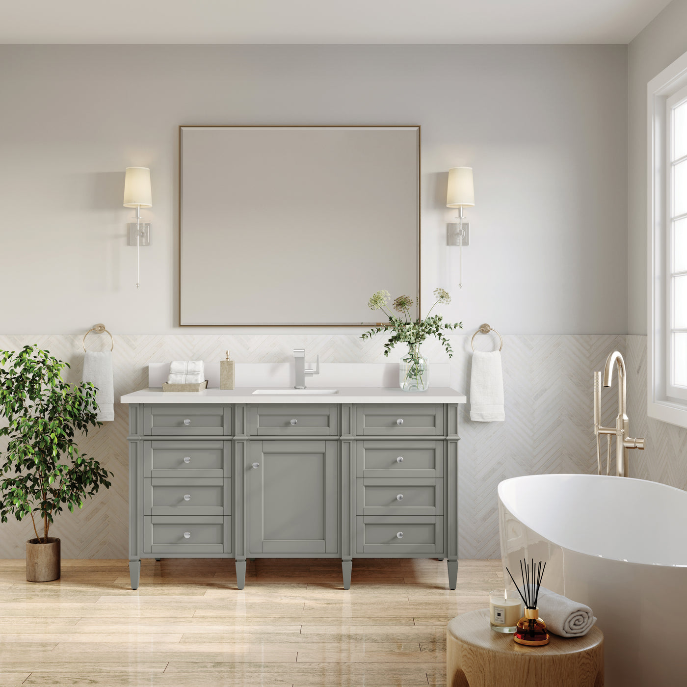 James Martin Brittany 60" Single Bathroom Vanity, Urban Gray, view 24
