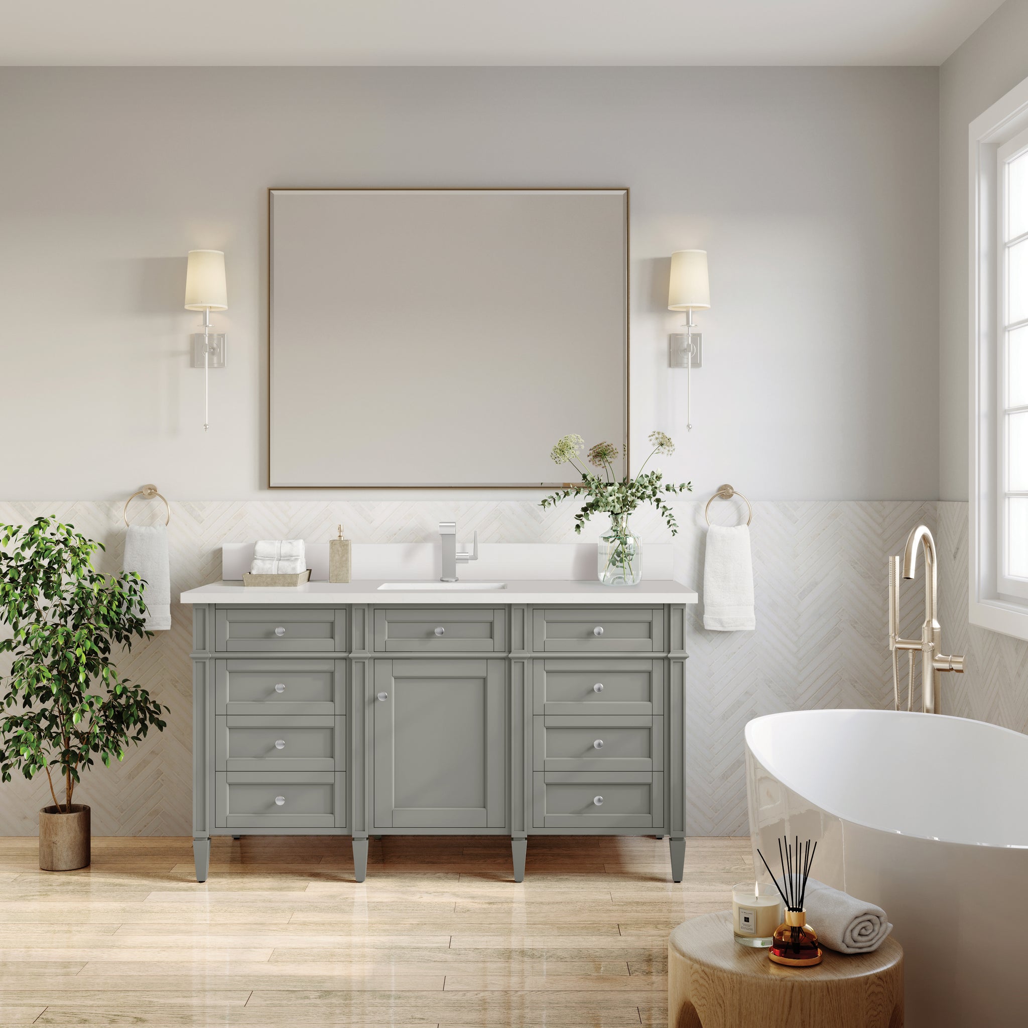 James Martin Brittany 60" Single Bathroom Vanity, Urban Gray, view 24