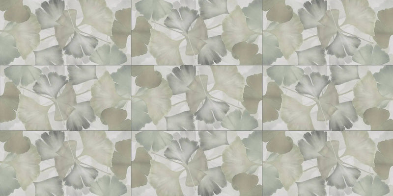 Deco Xl Green Ginkgo Look Porcelain Tiles 24x48 by landmarkceramics