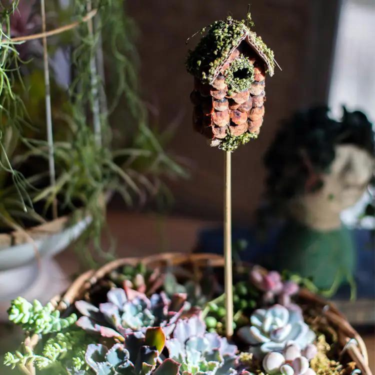 Decorative Bird House Planter Stakes Randomly Picked Set of 3 by RusticReach