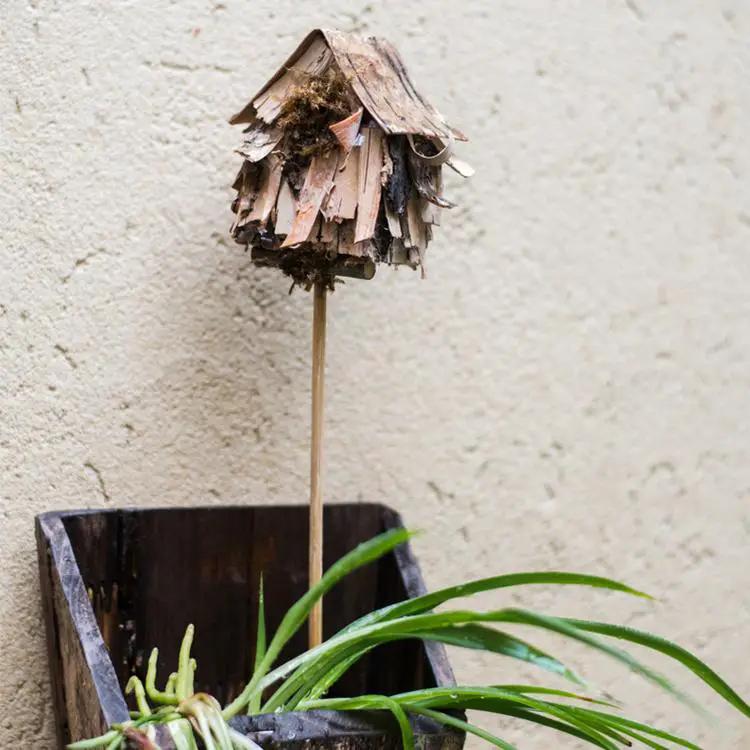 Decorative Bird House Planter Stakes Randomly Picked Set of 3 by RusticReach