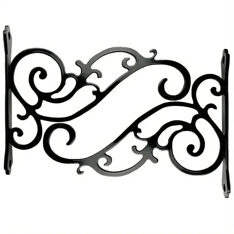 Decorative Black Metal Swirl Wall Hooks - Set of 2 by House Of Avana