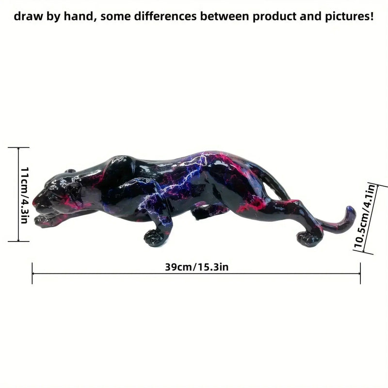 Decorative Cheetah Figurine with Lightning Pattern by House Of Avana