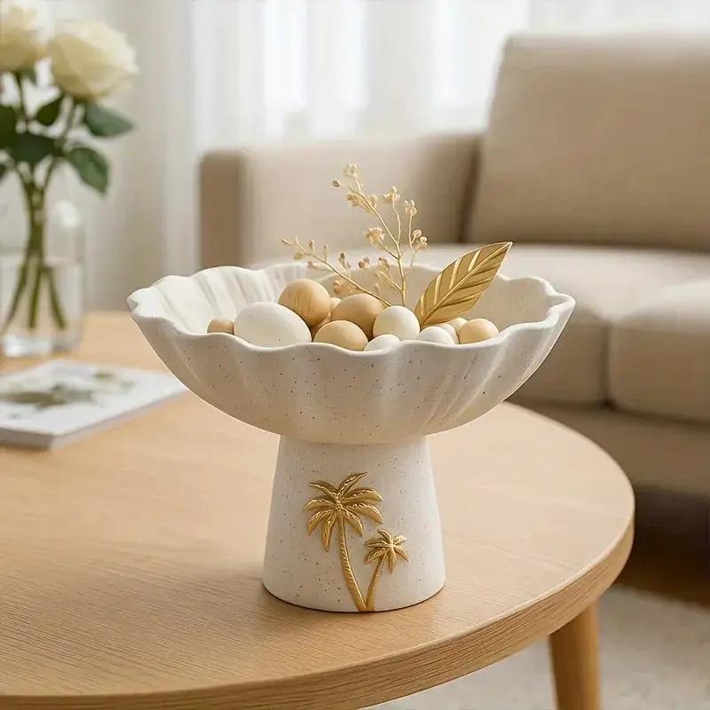 Decorative Tray - Painted Coconut Trees Wooden Large by House Of Avana