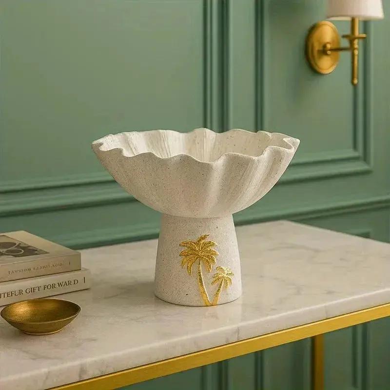 Decorative Tray - Painted Coconut Trees Wooden Large by House Of Avana