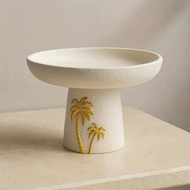 Decorative Tray - Palm Tree Design Ceramic Small by House Of Avana